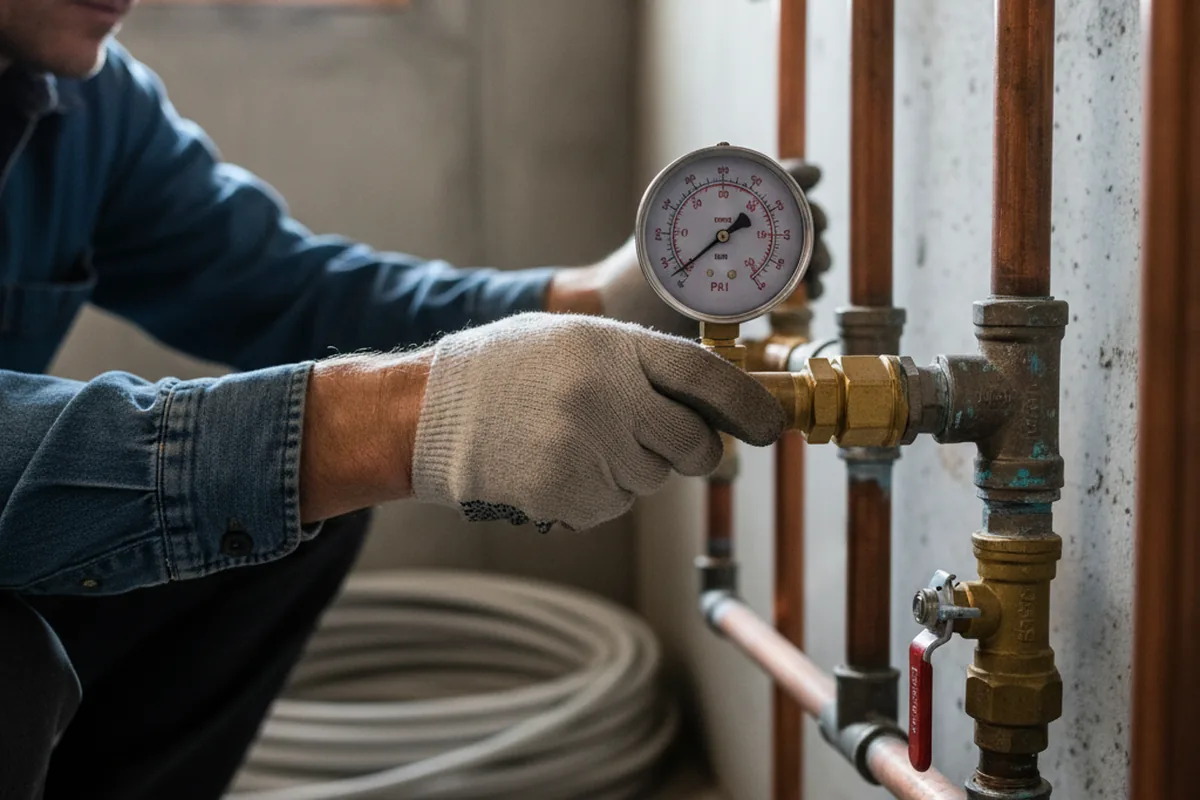 Pressure testing a repaired line during Water Line Repair in Sylacauga